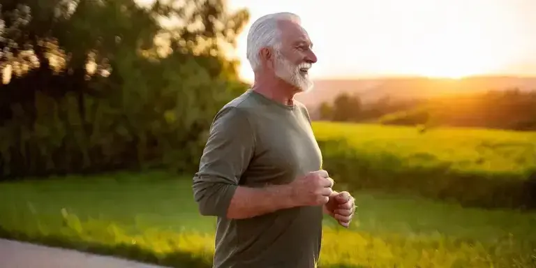 Älterer Mann beim Joggen