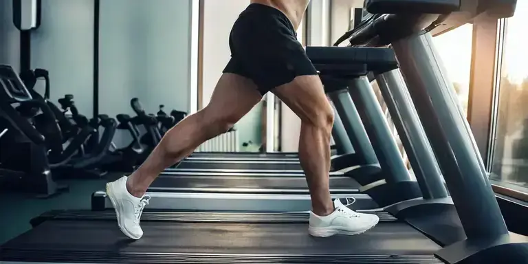 Ein Mann auf einem Laufband