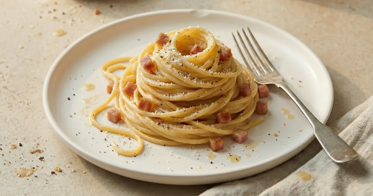 Kalorienarme High-Protein Spaghetti Carbonara mit cremiger Sauce