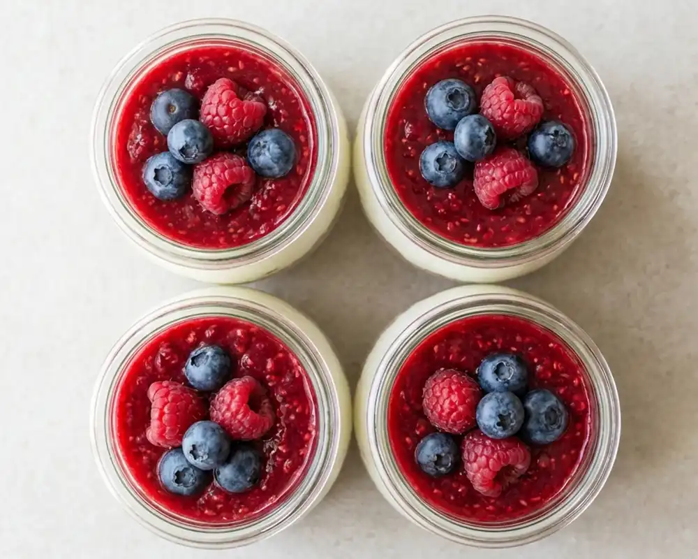 Toppingauf Käsekuchen im Glas