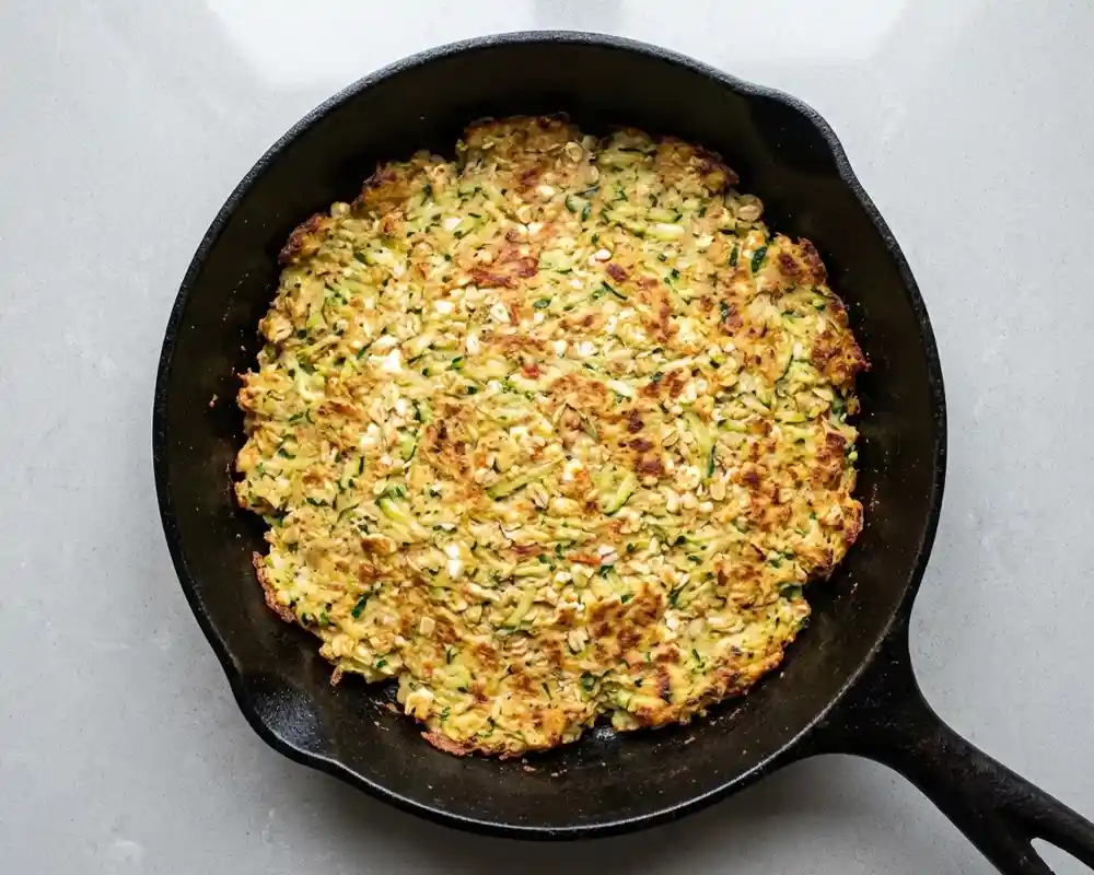 Protein Crumble gleichmäßig in Pfanne verteilt