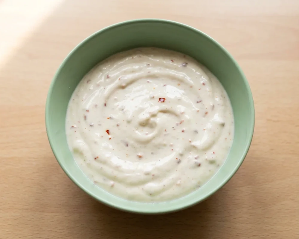 Cremiger Chili-Quark Dip in Schüssel